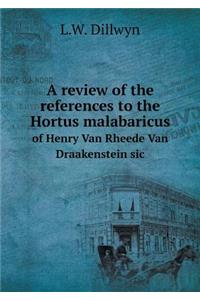 A Review of the References to the Hortus Malabaricus of Henry Van Rheede Van Draakenstein Sic