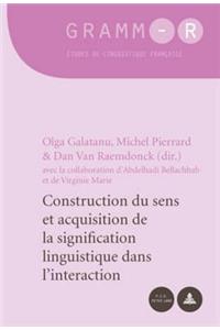 Construction Du Sens Et Acquisition de la Signification Linguistique Dans l'Interaction