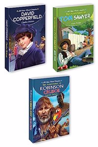 3 All time great classics (David Copperfiedl, The Adventures of Tom Sawyer, The Adventures of Robinson Crusoe)