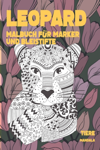 Malbuch für Marker und Bleistifte - Mandala - Tier - Leopard