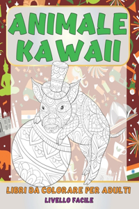 Libri da colorare per adulti - Livello facile - Animale Kawaii