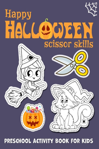 Happy halloween scissor skills preschool activity book for kids