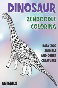 Zendoodle Coloring Baby Zoo Animals and other Creatures - Animals - Dinosaur