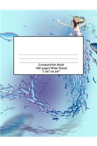 Composition Book Wide Ruled 100 Pages (7.44 x 9.69)