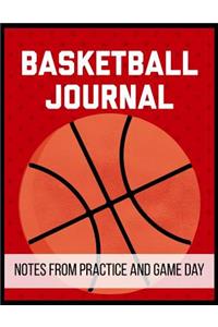 Basketball Journal Notes from Practice and Game Day