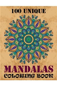 100 Unique Mandala Coloring Book