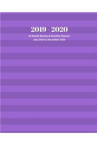 2019 - 2020 18 Month Weekly & Monthly Planner July 2019 to December 2020
