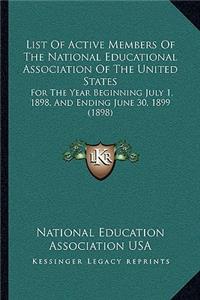 List Of Active Members Of The National Educational Association Of The United States