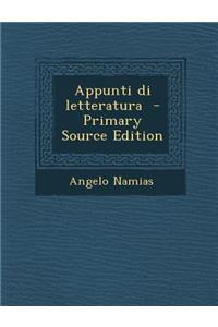 Appunti Di Letteratura