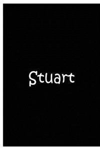 Stuart - Large Black Personalized Notebook / Extended Lined Pages / Matte
