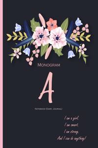 Monogram 'A' Notebook (Diary, Journal)