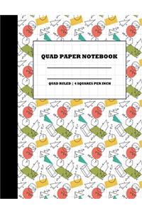 Quad Paper Notebook. Quad Ruled-4 Squares Per Inch