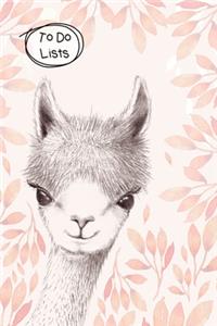 To Do Lists Notebook, Cute Llama