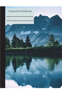 Mountain Lake Landscape Composition Notebook - Wide Ruled