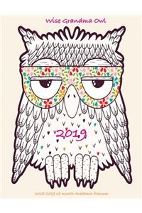 Wise Grandma Owl 2018-2019 18 month Academic Planner