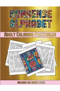 Adult Coloring Printables (Nonsense Alphabet)