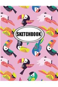 Sketchbook : Birds: 120 Pages of 8.5 x 11 Blank Paper for Drawing, Doodling or Sketching (Sketchbooks)