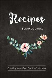 Blank Recipe Journal Creating Your Own Family Cookbook