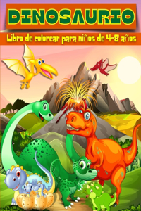 Libro para colorear de dinosaurios para niños de 4 a 8 años