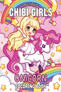 Chibi Girls Unicorn Coloring Book
