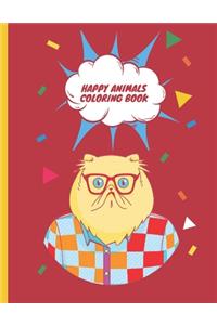 Happy Animals Coloring Book