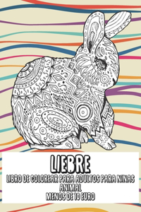 Libro de colorear para adultos para niñas - Menos de 10 euro - Animal - Liebre
