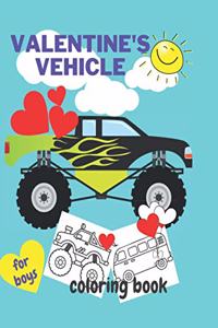 Valentine's Vehicle Coloring Book For Boy