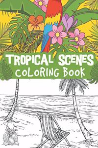 Tropical scenes coloring book