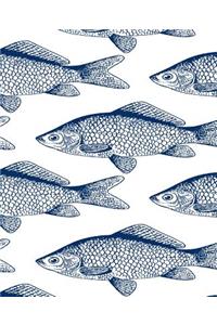 School Composition Book Fish Design Pattern
