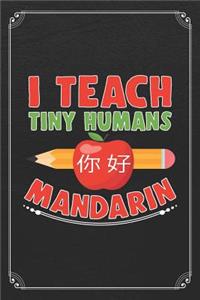 I Teach Tiny Humans Mandarin: Chinese Teacher Student 120 Page Blank Lined Notebook Journal