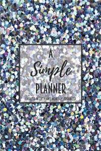 A Simple Planner Undated Weekly and Monthly Organizer