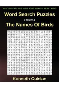 Word Search Puzzles Featuring The Names Of Birds