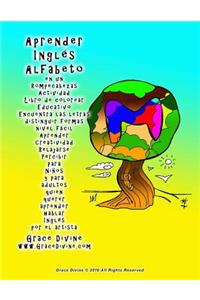 Aprender Inglés Alfabeto en un Rompecabezas Actividad Libro de colorear Educativo Encuentra las letras distinguir formas nivel fácil Aprender Creatividad Relajarse Percibir para Niños y para adultos quien querer aprender hablar Inglés por el artist