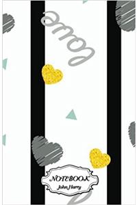 Notebook Journal Dot-grid, Graph, Lined, Blank No Lined - Love Golden Heart: Small Pocket Notebook Journal Diary
