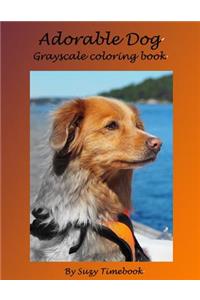 Adorable Dog Grayscale Coloring Book