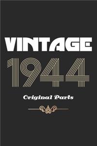Retro Birthday - Vintage 1944 Notebook Original Parts Gift