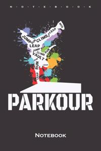 Parkour colourful with a splash of paint Notebook