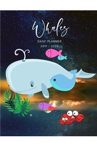Planner July 2019- June 2020 Whales Monthly Weekly Daily Calendar