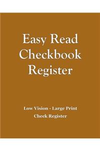 Easy Read Checkbook Register - Brown