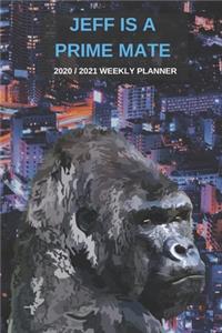2020 / 2021 Two Year Weekly Planner For Jeff Name - Funny Gorilla Pun Appointment Book Gift - Two-Year Agenda Notebook