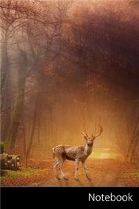 Notebook: Fantasy, Forest, Deer, Trees themed Notebook / Journal / Diary / Composition book / Daily Planner - 6 x 9 inches (15,24 x 22,86 cm), 150 pages, glos