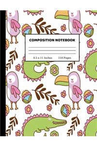 Composition Notebook: Wide Ruled Paper Notebook Journal - Cute Wide Blank Lined Workbook for Teens Kids Students Girls for Home School College Writing Notes - 8.5 x 11 In