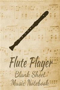 Flute Player Blank Sheet Music Notebook