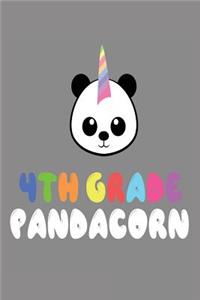 4th Grade Pandacorn: Panda Unicorn Fourth Grader School Notebook