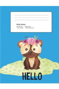 Composition Notebook Hello Teddy Bear