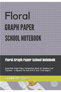 Floral Graph Paper School Notebook