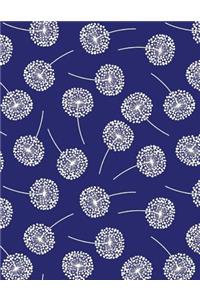 My Big Fat Bullet Journal Dandelions on Navy Blue: Jumbo Sized Dot Style Bullet Journal Notebook - 300 Plus Numbered Pages with 300 Dot Grid Pages, 6 Index Pages and 2 Key Pages in Large 8.5 X 11 Size