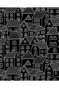 Bullet Journal Notebook Cute Houses Pattern 1