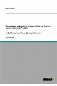 Überseekabel und dampfgetriebene Schiffe aus Eisen im transkontinentalen Verkehr