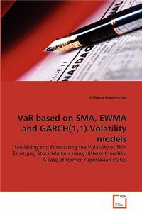 VaR based on SMA, EWMA and GARCH(1,1) Volatility models